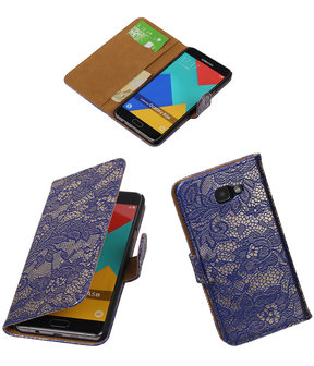 Blauw Lace Booktype Samsung Galaxy A5 2016 Wallet Cover Hoesje