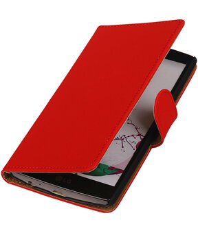 LG G3 Effen Booktype Wallet Hoesje Rood