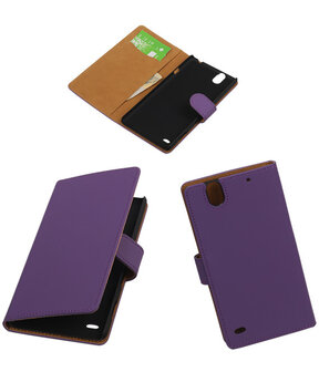 Sony Xperia C4 Hoesje Booktype Paars
