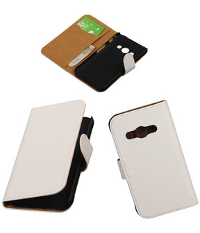 Samsung Galaxy Xcover 3 Effen Bookstyle Wallet Hoesje Wit