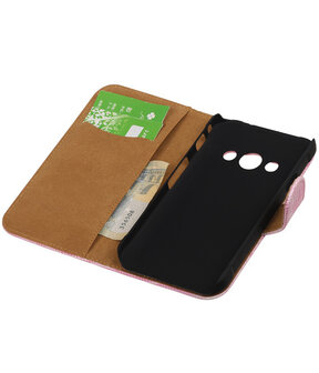 Samsung Galaxy Xcover 3 Booktype Wallet Hoesje Mini Slang Roze