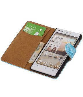 Huawei Ascend G6 4G - Mini Slang Turquoise Booktype Wallet Hoesje