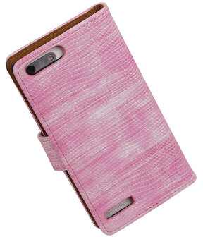 Huawei Ascend G6 4G - Mini Slang Roze Booktype Wallet Hoesje