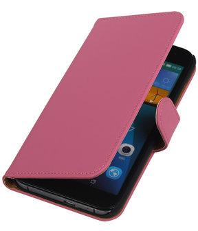 Huawei Ascend G7 Effen Booktype Wallet Hoesje Roze