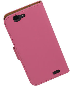 Huawei Ascend G7 Effen Booktype Wallet Hoesje Roze