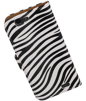 Huawei Ascend G7 Zebra Booktype Wallet Hoesje