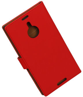 Rood Effen Booktype Nokia Lumia 1520 Wallet Cover Hoesje