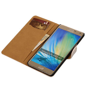 Wit Effen Booktype Samsung Galaxy A7 Wallet Cover Hoesje