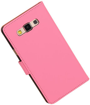 Roze Effen Booktype Samsung Galaxy A7 Wallet Cover Hoesje