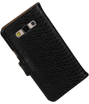 Zwart Slang Booktype Samsung Galaxy A7 Wallet Cover Hoesje