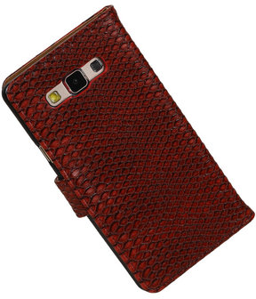 Rood Slang Booktype Samsung Galaxy A7 Wallet Cover Hoesje