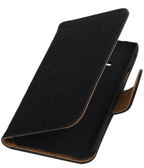 Zwart Krokodil Booktype Samsung Galaxy Grand 2 Wallet Cover Hoesje