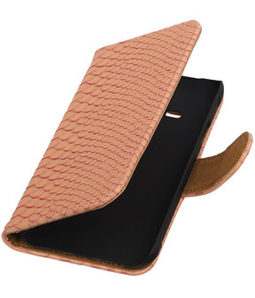 Roze Slang Booktype Samsung Galaxy Core LTE Wallet Cover Hoesje