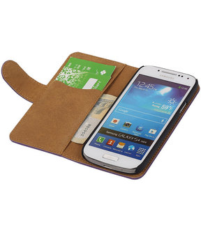 Paars Samsung Galaxy S4 Mini Hoesjes Book/Wallet Case/Cover