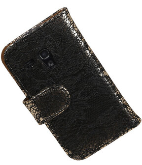 Lace Zwart Samsung Galaxy S3 Mini VE Book/Wallet Case/Cover