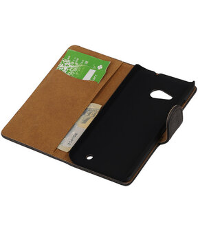 Grijs Hout Booktype Microsoft Lumia 550 Wallet Cover Hoesje