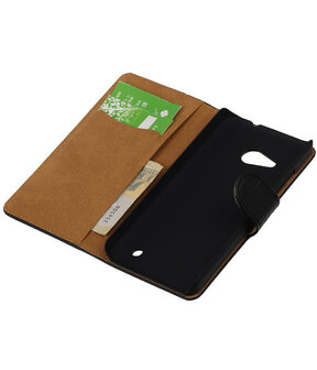 Zwart Krokodil Booktype Microsoft Lumia 550 Wallet Cover Hoesje