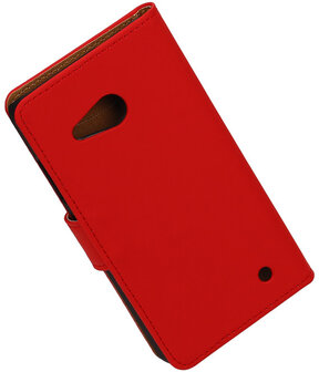 Rood Effen Booktype Microsoft Lumia 550 Wallet Cover Hoesje