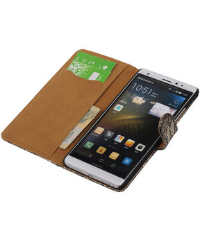 Zwart Lace Booktype Huawei Mate S Wallet Cover Hoesje