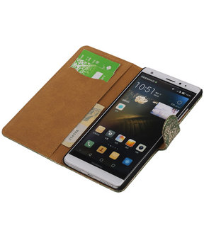 Donker Groen Lace Booktype Huawei Mate S Wallet Cover Hoesje