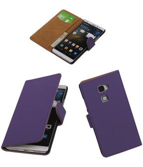 Paars Effen Booktype Huawei Mate S Wallet Cover Hoesje