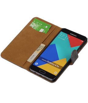 Grijs Mini Slang Booktype Samsung Galaxy A7 2016 Wallet Cover Hoesje