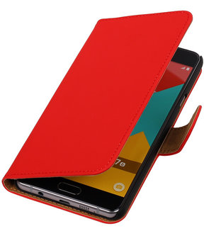Rood Effen Booktype Samsung Galaxy A7 2016 Wallet Cover Hoesje