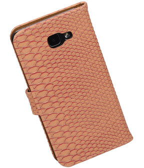 Roze Slang Booktype Samsung Galaxy A7 2016 Wallet Cover Hoesje