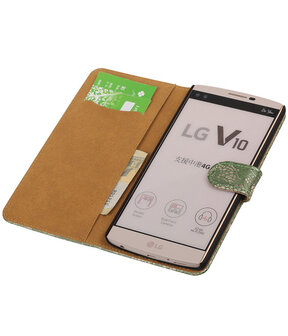 LG V10 - Lace Donker Groen Booktype Wallet Hoesje