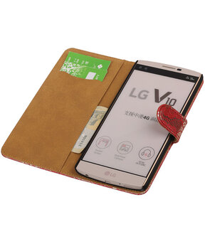 LG V10 - Lace Rood Booktype Wallet Hoesje