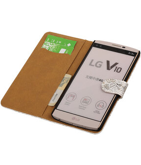 LG V10 - Lace Wit Booktype Wallet Hoesje