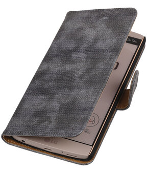 LG V10 - Mini Slang Grijs Booktype Wallet Hoesje