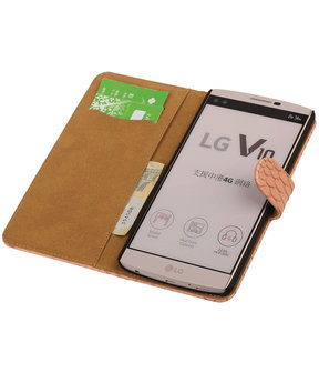 LG V10 - Slang Roze Bookstyle Wallet Hoesje