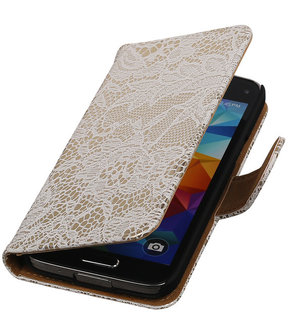 Lace Wit Samsung Galaxy S5 Mini Book/Wallet Case Hoesje