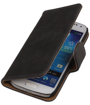 Grijs Hout Samsung Galaxy S4 Mini i9190 Book/Wallet Case/Cover