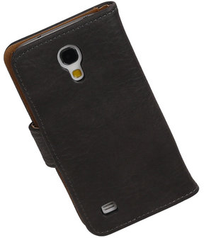 Grijs Hout Samsung Galaxy S4 Mini i9190 Book/Wallet Case/Cover