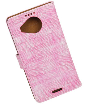 Microsoft Lumia 950 XL - Booktype Wallet Hoesje Mini Slang Roze