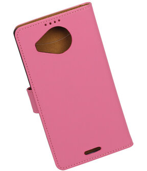 Microsoft Lumia 950 XL - Effen Booktype Wallet Hoesje Roze