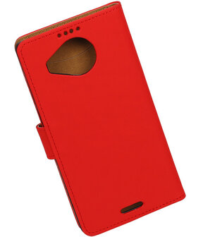 Microsoft Lumia 950 XL - Effen Booktype Wallet Hoesje Rood