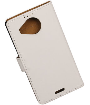 Microsoft Lumia 950 XL - Effen Booktype Wallet Hoesje Wit