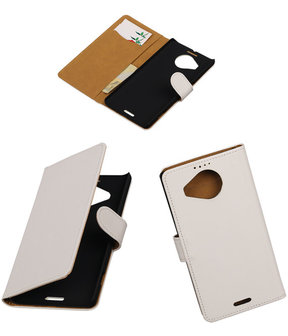 Microsoft Lumia 950 XL - Effen Booktype Wallet Hoesje Wit