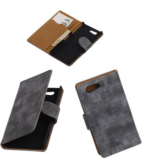 Sony Xperia Z4 Compact Booktype Wallet Hoesje Mini Slang Grijs