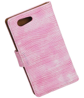 Sony Xperia Z4 Compact Booktype Wallet Hoesje Mini Slang Roze