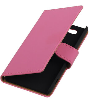 Sony Xperia Z4 Compact Effen Bookstyle Wallet Hoesje Roze