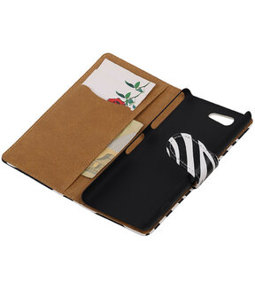 Sony Xperia Z4 Compact Zebra Bookstyle Wallet Hoesje