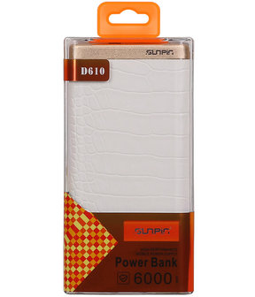 Wit Krokodil SunPin Powerbank 6000 mAh iPhone/iPad Oplader