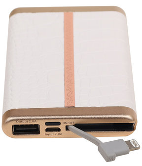 Wit Krokodil SunPin Powerbank 6000 mAh iPhone/iPad Oplader