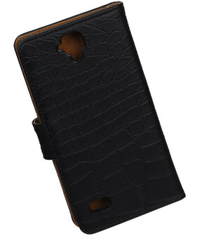Zwart Krokodil Booktype Huawei Y560 / Y5 Wallet Cover Hoesje