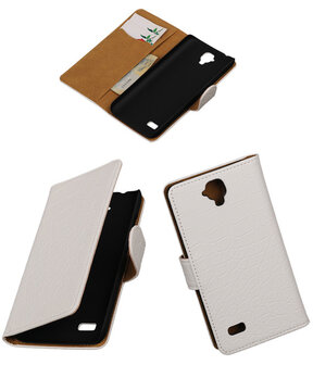 Wit Krokodil Booktype Huawei Y560 / Y5 Wallet Cover Hoesje