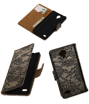 Zwart Lace Booktype Huawei Y560 / Y5 Wallet Cover Hoesje